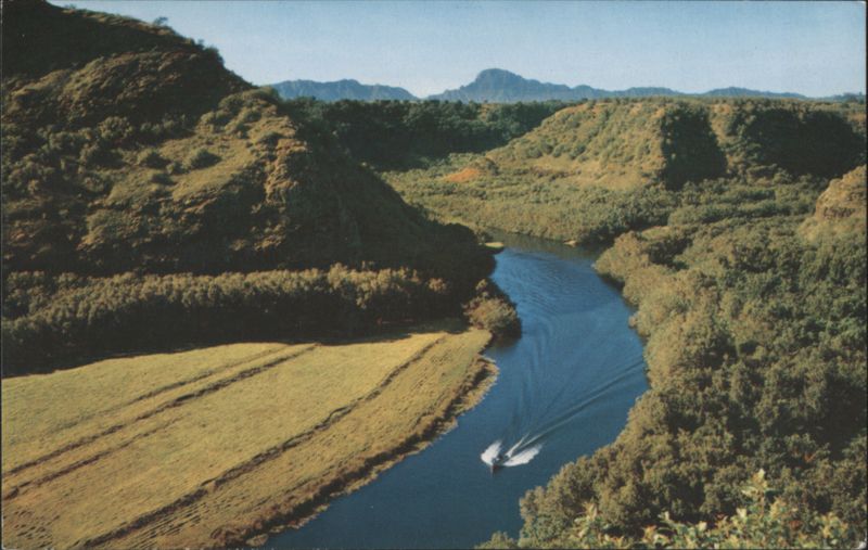 Wailua River on Kauai, Hawaiian Islands with Boat Ray Atkeson