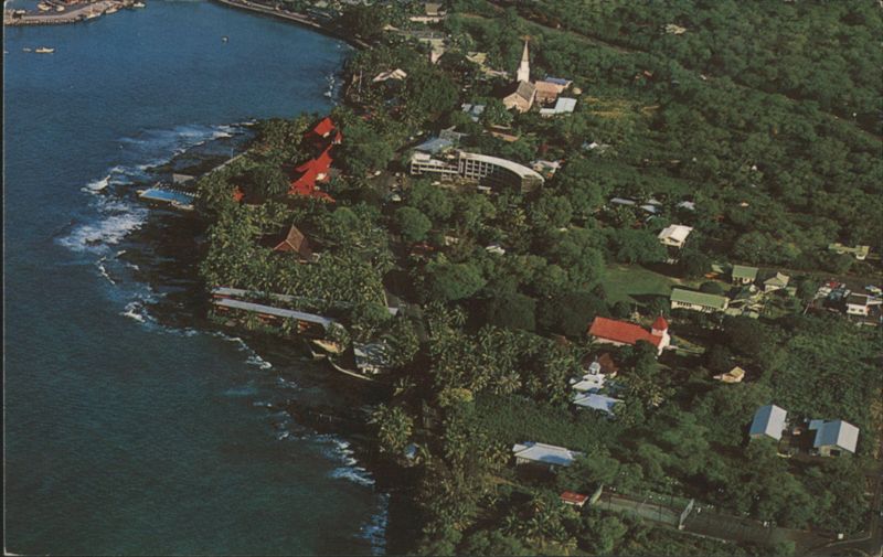 Aerial View of Kailua-Kona Harbor, Hawaii