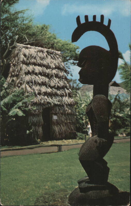 Polynesian Tiki Silhouette, Native Dwelling Honolulu Hawaii