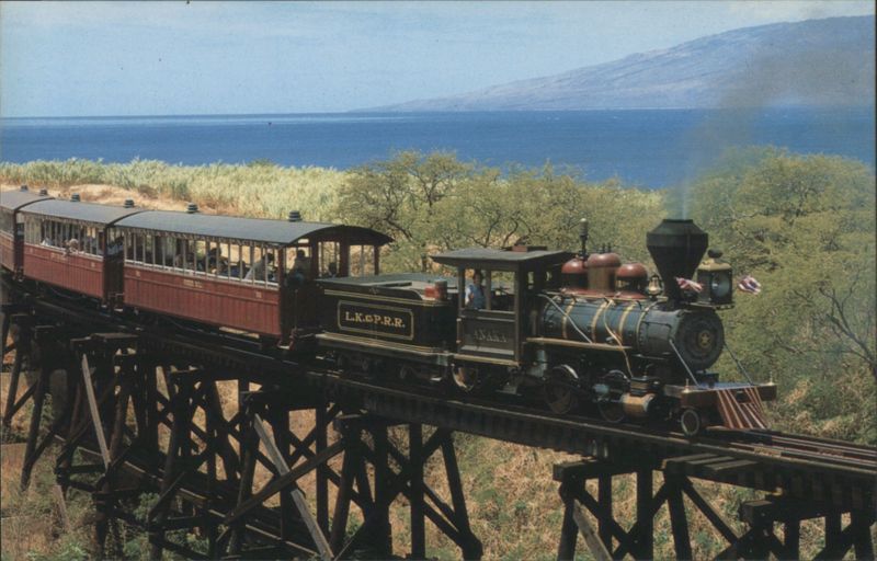 Sugar Cane Train on Trestle Bridge, Lahaina, Maui Hawaii