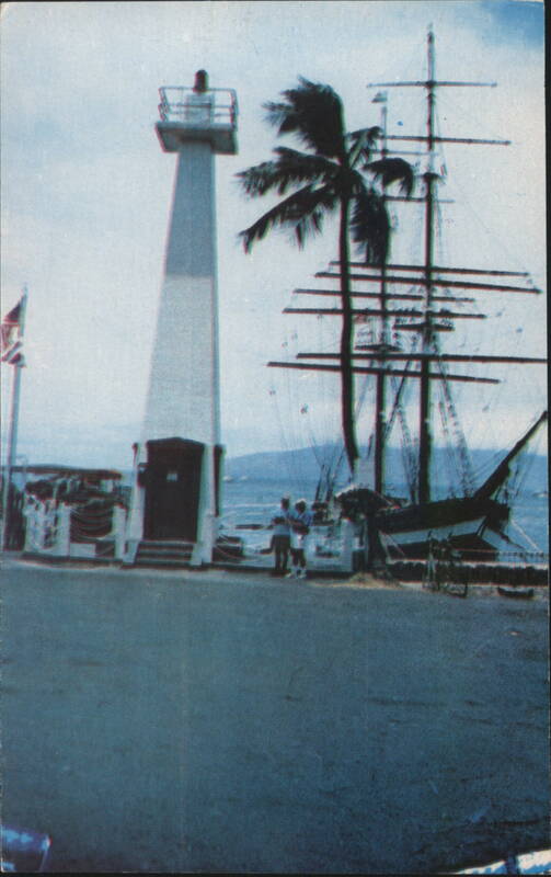 Lahaina Lighthouse, Maui with Sailing Ship Hawaii John F. McNamara