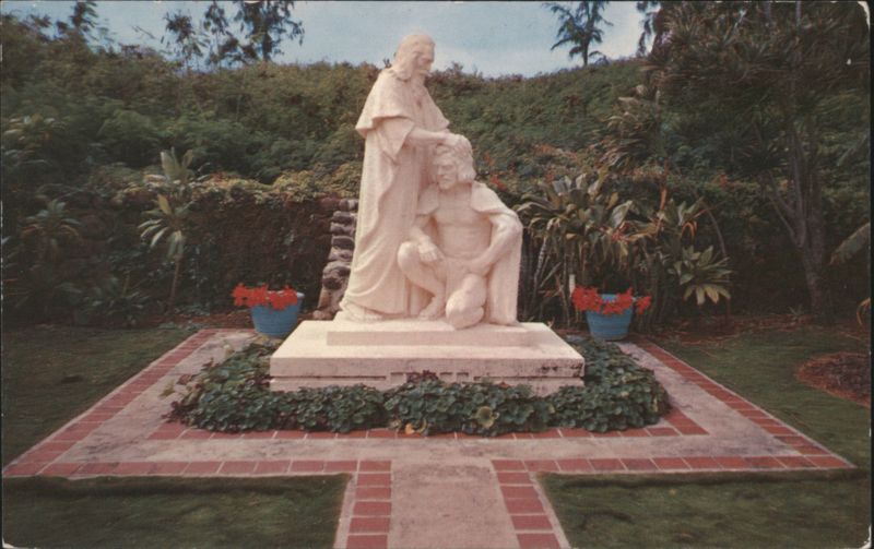 Statue of Lehi blessing Joseph, Latter Day Saints Hawaiian Temple Laie