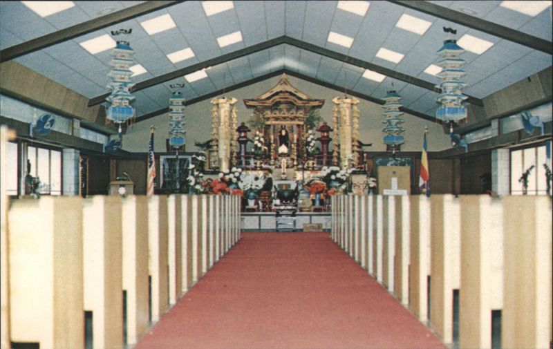Hilo Meishoin Buddhist Temple Interior, Altar View Hawaii