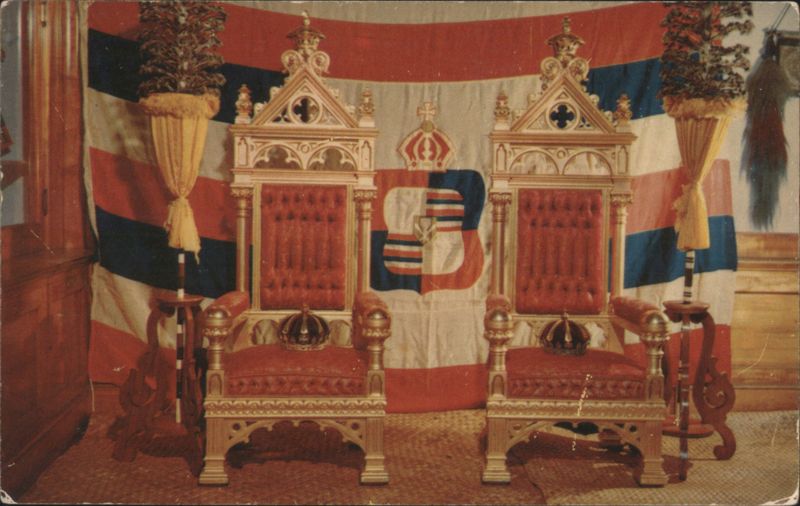 Royal Thrones of Queen Liliuokalani, Bishop Museum Honolulu Hawaii