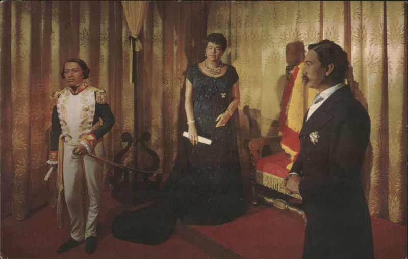 Hawaiian Royalty Wax Figures: King Kamehameha III, Queen Liliuokalani, King Lunalilo Honolulu