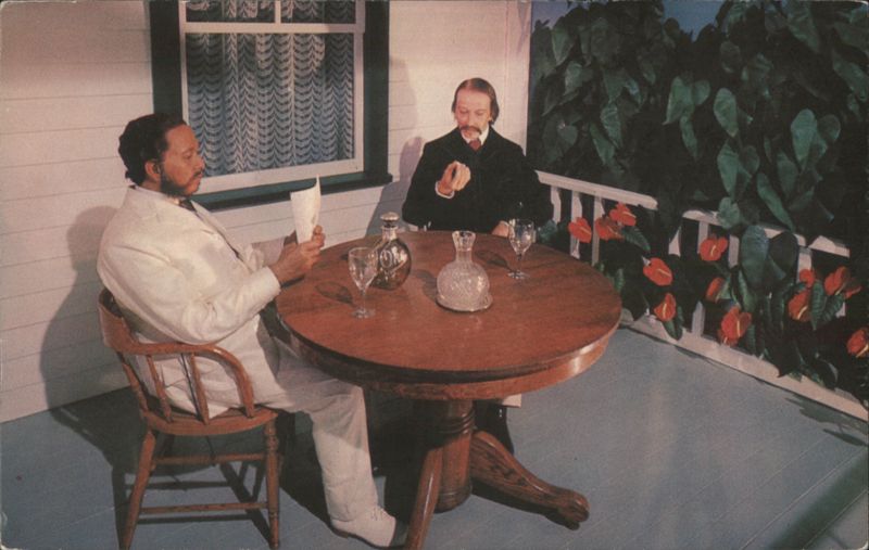 King Kalakaua and Robert Louis Stevenson at Hawaiian Wax Museum Honolulu