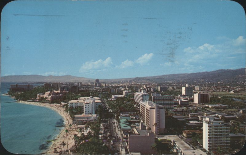 Waikiki Hotels and Beachfront View, Honolulu Hawaii
