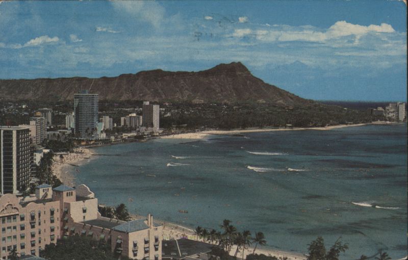 Waikiki Beach and Diamond Head Panorama Honolulu Hawaii