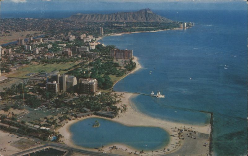 Waikiki and Diamond Head, Honolulu Hawaii