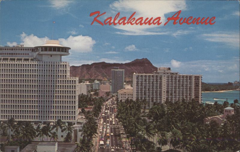 Kalakaua Avenue in Waikiki to Diamond Head Hawaii Peter French