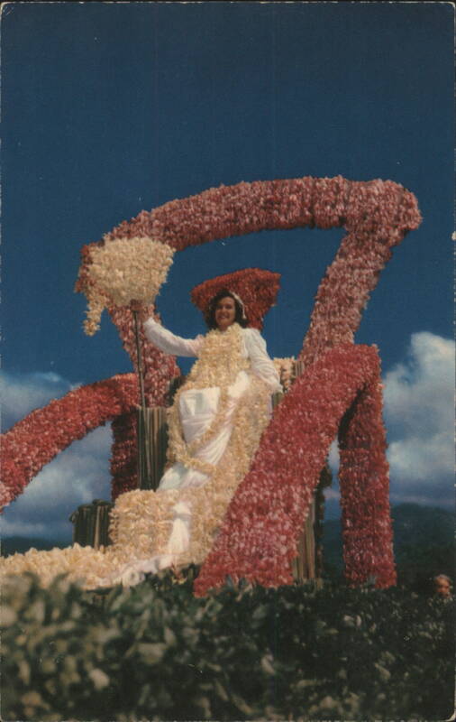 Hawaiian Queen of Flowers on Plumeria Float Edward D. Adams