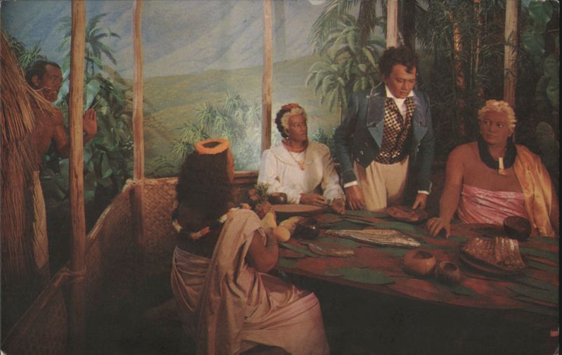 Eating Tabu Broken by King Kamehameha II, Hawaiian Wax Museum Honolulu