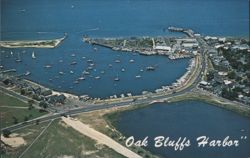 Air View of Oak Bluffs Harbor, Martha's Vineyard Postcard