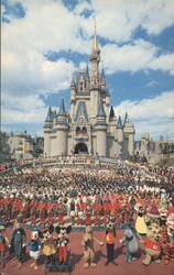 Cinderella Castle with Mickey Mouse and Disney Characters Postcard