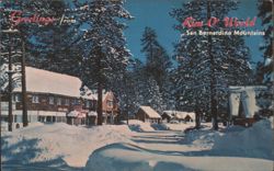 Snow-covered Rim O' World, San Bernardino Mountains Postcard