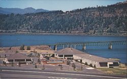 Eddie Mays Inn and Columbia River Gorge, Hood River Postcard