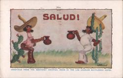 Anthropomorphic Cacti Toasting - Mayflower Hotel Postcard