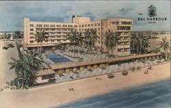 Bal Harbour Hotel, Miami Beach, with Pool and Beach Postcard