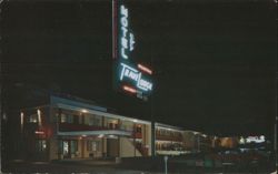Downtown Memphis Travelodge at Night Postcard