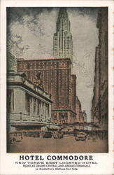 Hotel Commodore and Grand Central Area, New York City Postcard