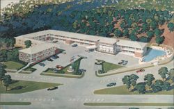 Iwo Jima Motor Hotel with Pool and Landscaped Grounds Postcard