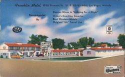 Franklin Motel, 1028 Fremont St., Las Vegas, Nevada Postcard