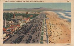Great Highway and Beach Esplanade, San Francisco Postcard