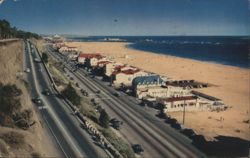 Movie Stars' Homes on Santa Monica Beach, Pacific Coast Highway Postcard