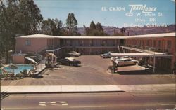 El Cajon Travelodge Motel with Pool and Parking Lot Postcard