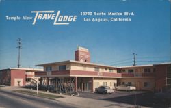 Temple View Travelodge, Los Angeles, California Postcard