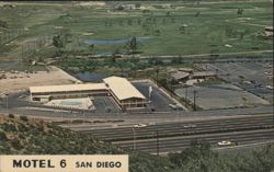 Motel 6 and Mission Valley Golf Course, San Diego Postcard