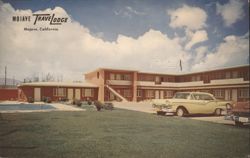 Mojave Travelodge Motel with Classic Car & Pool Postcard
