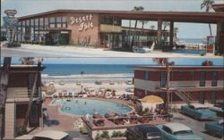 Desert Isle Motel with Pool and Ocean View, Daytona Beach Postcard