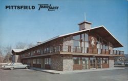 Pittsfield TraveLodge with Bear Logo Postcard