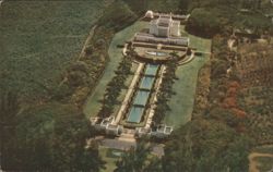 Aerial View of Mormon Temple, Laie, Oahu, Hawaii Postcard