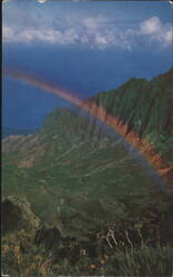 Kalalau Valley with Rainbow, Kauai Postcard
