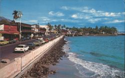 Front Street and Sea Wall, Lahaina, Maui Postcard