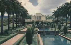 Mormon Temple, Oahu Island, Hawaii Postcard