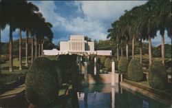Latter Day Saints Hawaiian Temple with Tiered Pools, Laie Postcard