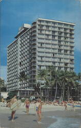 Outrigger Hotel on Waikiki Beach, Honolulu Postcard