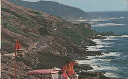 Shoreline Drive View of Molokai Island, Oahu Postcard