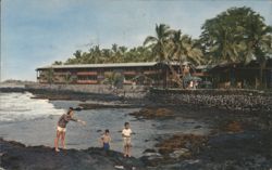 Waiaka Lodge and Rocky Shore, Kona, Hawaii Postcard
