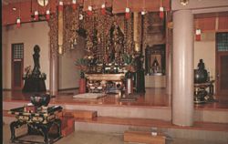 Soto Mission of Hawaii - Zen Buddhist Temple Interior Postcard