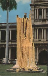 King Kamehameha Statue Bedecked with Leis Postcard