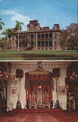 Iolani Palace & Throne Room, Honolulu, Hawaii Postcard
