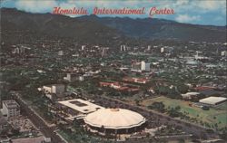 Honolulu International Center Aerial View Postcard