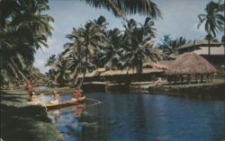 Tropical Lagoon and House of Singing Bamboo, Coco Palms Hotel Postcard