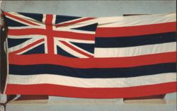 Hawaii's Flag, Bishop Museum, Honolulu Postcard