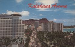 Kalakaua Avenue in Waikiki to Diamond Head Postcard