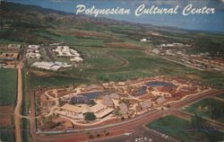 Polynesian Cultural Center and Church College of Hawaii Postcard